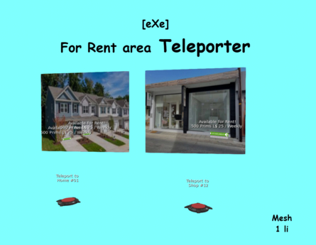 Second Life Marketplace - [eXe] For Rent area Teleporter UNPACK ...